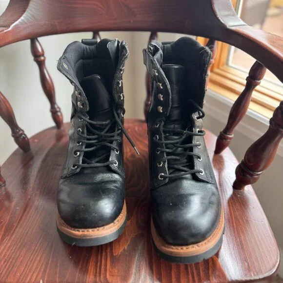 Bates Tactical Talimena Logger Black Leather Men’s 9" Boots Riding Size 13 - Picture 3 of 4